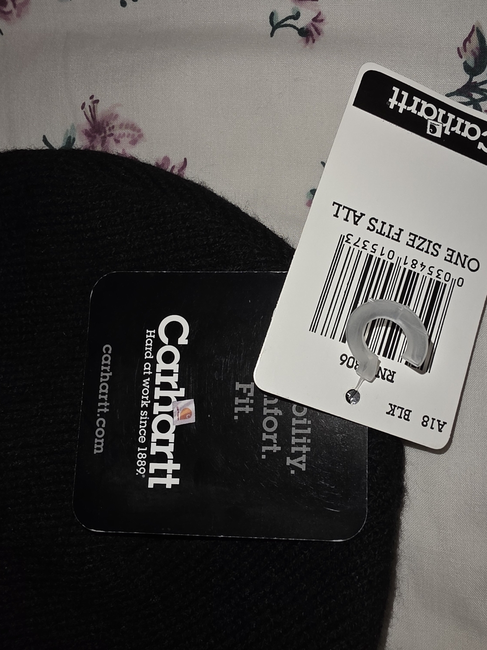 Carhartt Black Knit Beanie with Logo Patch - Picture 3 of 4